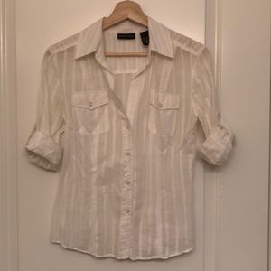 White Short Sleeve Button Down